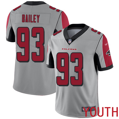 Atlanta Falcons Limited Silver Youth Allen Bailey Jersey NFL Football #93 Inverted Legend->youth nfl jersey->Youth Jersey